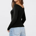 thumbnail image 5 of Otvok Womens Solid Color Tight Fitting Base Shirt Long Sleeved Round Neck Winter Tops, 5 of 6
