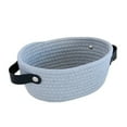 thumbnail image 1 of Nordic Storage Basket with Handles Hand Woven Cotton Rope Container Toy Sundries Key Desktop for Wardrobe Closet Milk White S, 1 of 10