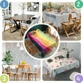 thumbnail image 4 of Colorful Tie Dye Wave Pattern Rectangle Tablecloth 60"x84",Waterproof Polyester Rectangle Table Cloth, Wipeable Spillproof Polyester Tablecloth for Dining, Camping, Indoor and Outdoor, 4 of 5