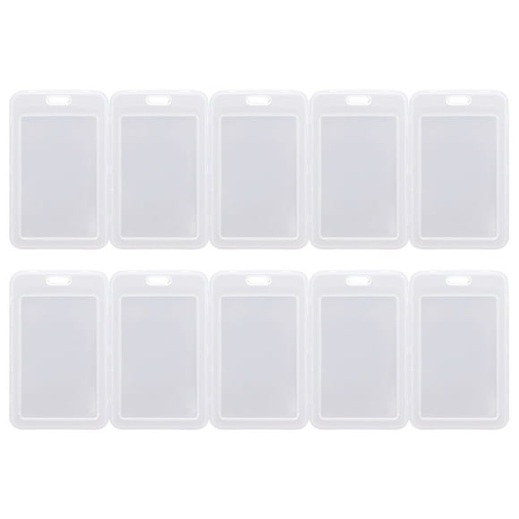 Weiweiguan 20pcs Durable Waterproof Plastic ID Badge Holders Transparent Name Tag Holders