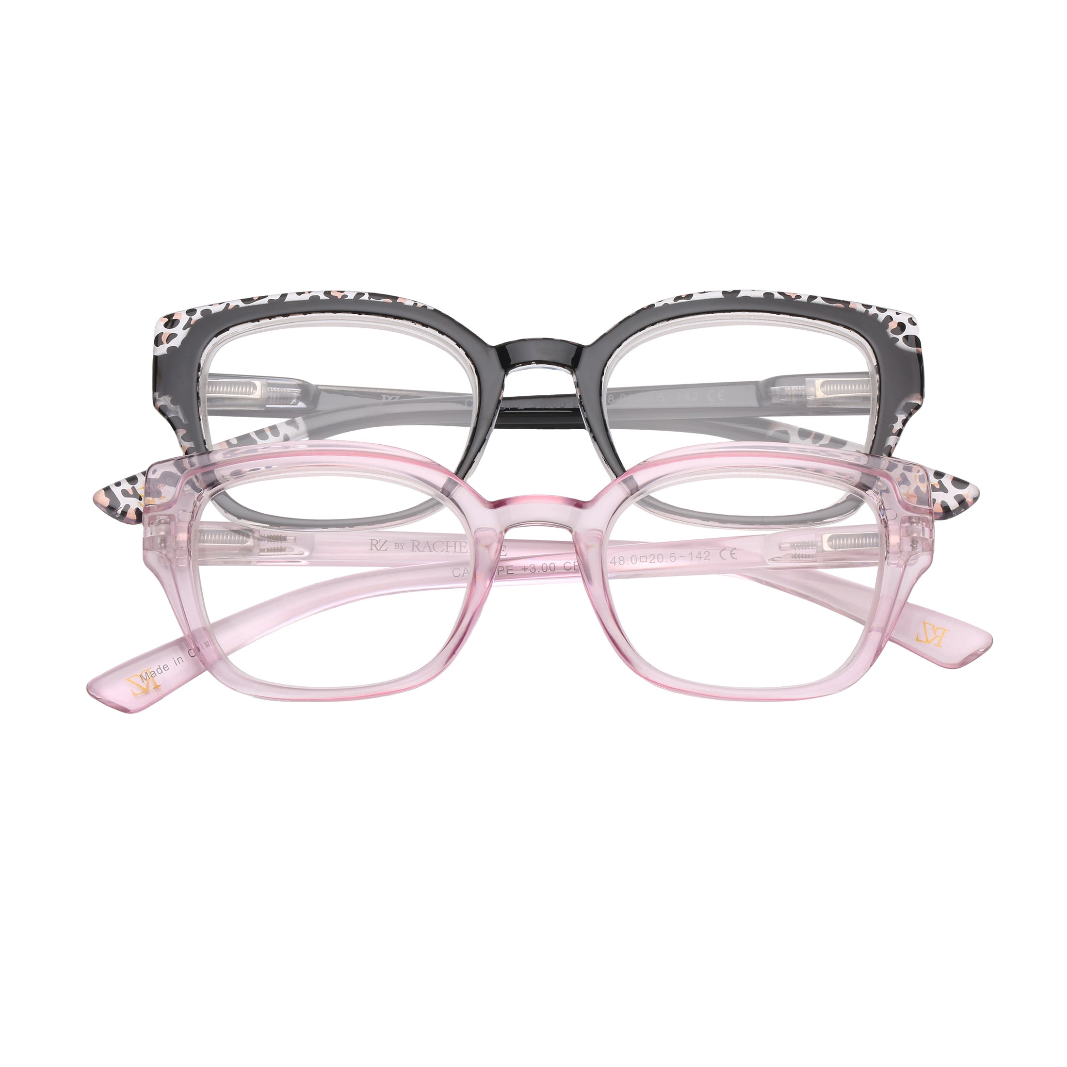 Rz by Rachel Zoe Womens Cateye Reading Glasses with Case, Lavender Crystal/Black, Calliope +1.75