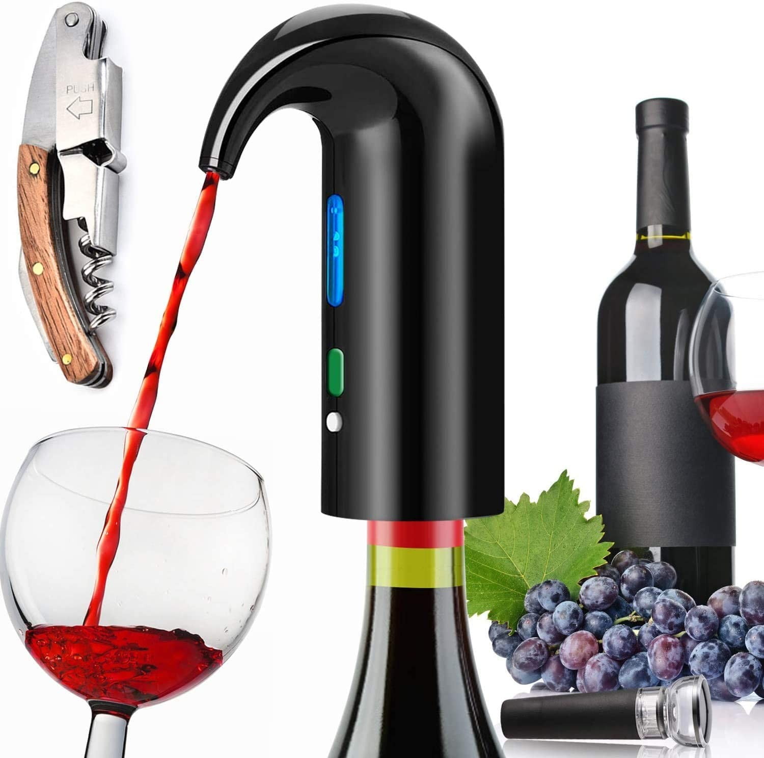 Electric Wine Decanter Rechargeable Luxury Red Wine Aerator Dispenser 