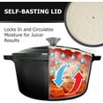 thumbnail image 4 of 6 Quart Enameled Cast Iron Dutch Oven, Heavy-Duty Oven-Safe up to 500°F, All Cooktops Compatible, Black, 4 of 6