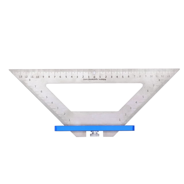 Regla triangular para carpintería, herramienta de trazado de medición de doble escala, cuadrado de carpintero, 140mm