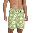 thumbnail image 2 of Kdxio Daisies Flowers Print Mens Sleep Shorts Bottoms Soft Comfy Pajama Wear Pants with Drawstring Pockets, 2 of 7