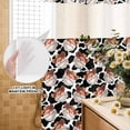 thumbnail image 2 of No Hook Shower Curtain with Built-in Rings - Western Christmas Washable Waterproof Fabric Bathroom Curtains for Hotel,Rentals, Stall 48 X 72 Inch , Cow Texture Cowboy Santa Claus Black White, 2 of 9