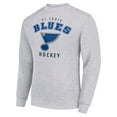 thumbnail image 2 of Men's Starter  Heather Gray St. Louis Blues Team Logo Fleece Pullover Sweatshirt, 2 of 3