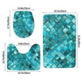 Bathroom Rugs Sets 3 Piece Square Glass Mosaic Absorbent Non Slip