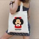 thumbnail image 1 of Bolsa de compras Mafalda Kawaii, bolso de mano de gran capacidad, informal, de hombro, Anime, Manga, chica, Harajuku, flor, 1 of 3