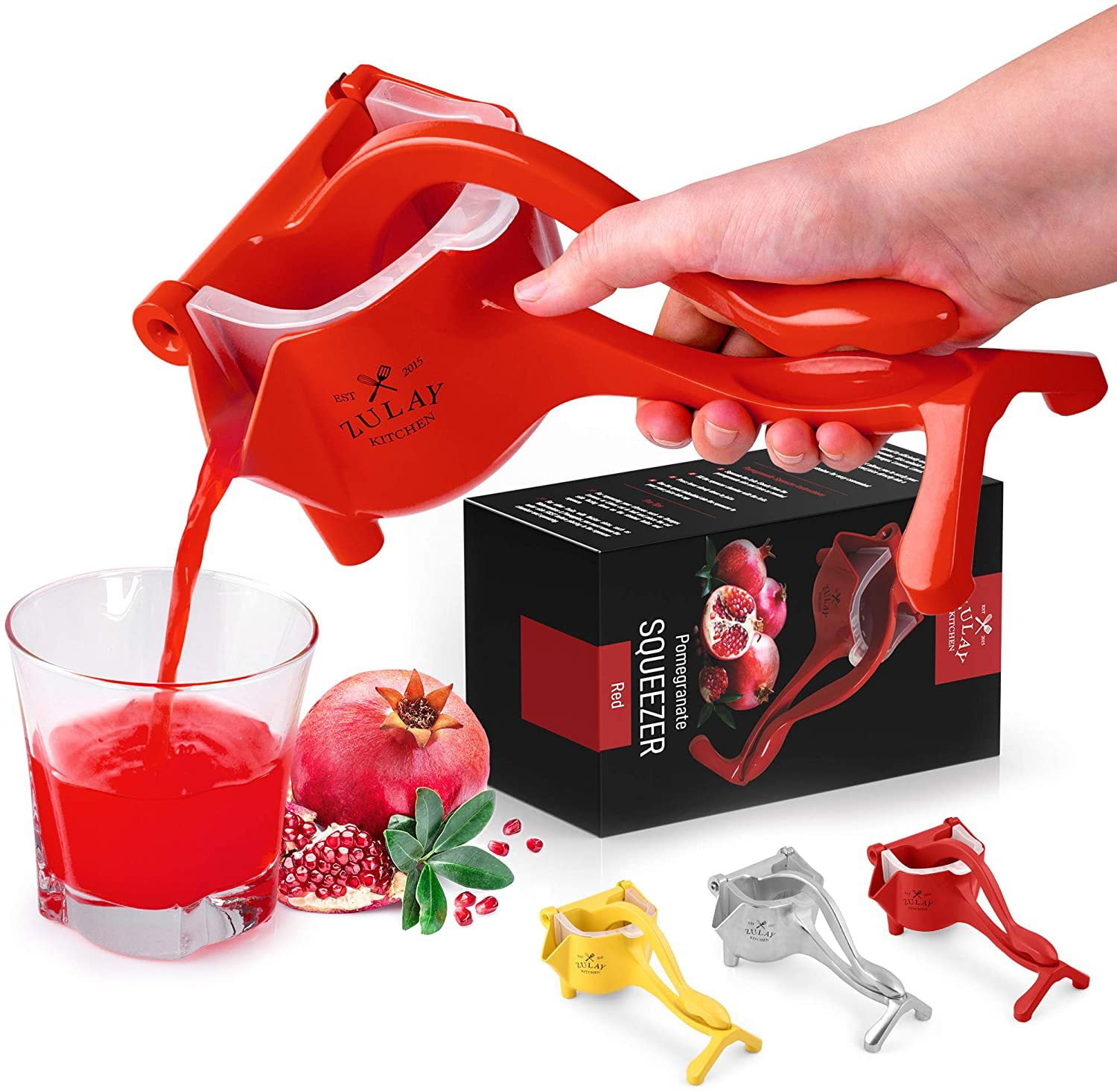 Zulay Kitchen Pomegranate Manual Juicer- Heavy Duty Juice Press