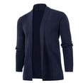 thumbnail image 4 of Babcutegg Mens Open Front Cardigan Sweater Shawl Collar Long Sleeve Lightweight Warm Knitted Sweaters Size 2XL, 4 of 8