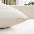 thumbnail image 4 of Fancy Homi Set of 2 Boho Cream Decorative Throw Pillow Cover 16x16 inch for Couch Bed Sofa, Aesthetic Modern Organic Farmhouse Home Decor, Soft Cotton Cute Accent Macrame Woven Cushion Case, 4 of 5