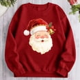 thumbnail image 2 of Hooded Sweatshirt for Women Fashion Loose Casual Christmas Printed Round Neck Long Sleeve Hoodless Sweatshirt, 2 of 7
