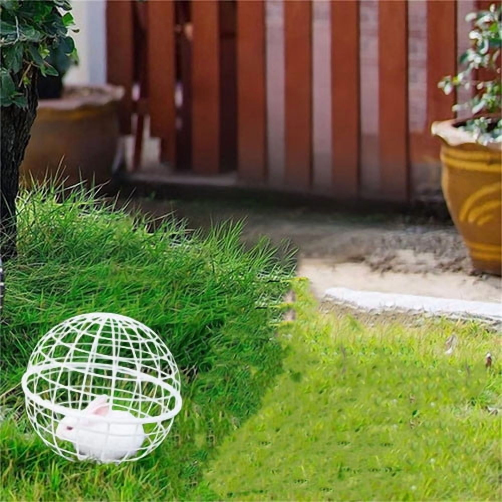 Pet Safety Ball Cage - Removable Rolling Enclosure for Chickens, Rabbits & Birds, Durable Outdoor Hutch Prevents Dog Attacks & Horse Trampling