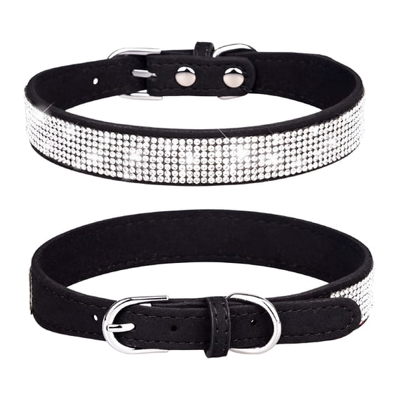 GASTROPOD Dog Collar for Small Dogs, Adjustable Leather Dog Collars, Dog Collar Cat Collar, Rhinestone Dog Collar