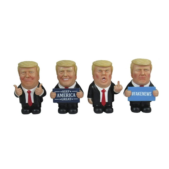 DWK - Trumpets Sound Off - Set of Four (4) Mini Collectible Trump Figures MAGA Patriotic Political Statue 2020 Home Dcor Accent