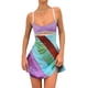 thumbnail image 2 of Mini vestido sexy con cuello halter y recorte para mujer Y2K Rainbow Girl Printed Backless Lace Up Bodycon Dress Vestidos de playa tropical Xemadio WRLF-97-3, 2 of 5