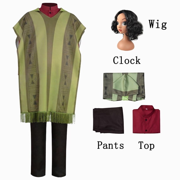 Encanto Camilo Cosplay traje Bruno hombres niños ropa conjunto peluca capa Top pantalones niños adultos traje niños fiesta ropa niño (150) Gao Jinjia LED