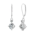 thumbnail image 3 of Charles & Colvard 14K White Gold Moissanite 6mm Round Drop Earrings 1.72cttw DEW, 3 of 9