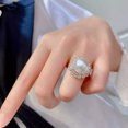 thumbnail image 2 of K-KED New Hot Huge AAA 12-13mm South Sea White Stud Pearl Ring 925s, 2 of 4
