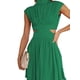 thumbnail image 2 of Mujeres Verano Vestido Casual Stand Collar Solid Color Cutout Pleated Party Dress Beach Streetwear Nituyy Vestido de fiesta recortado con cuello alto, 2 of 4