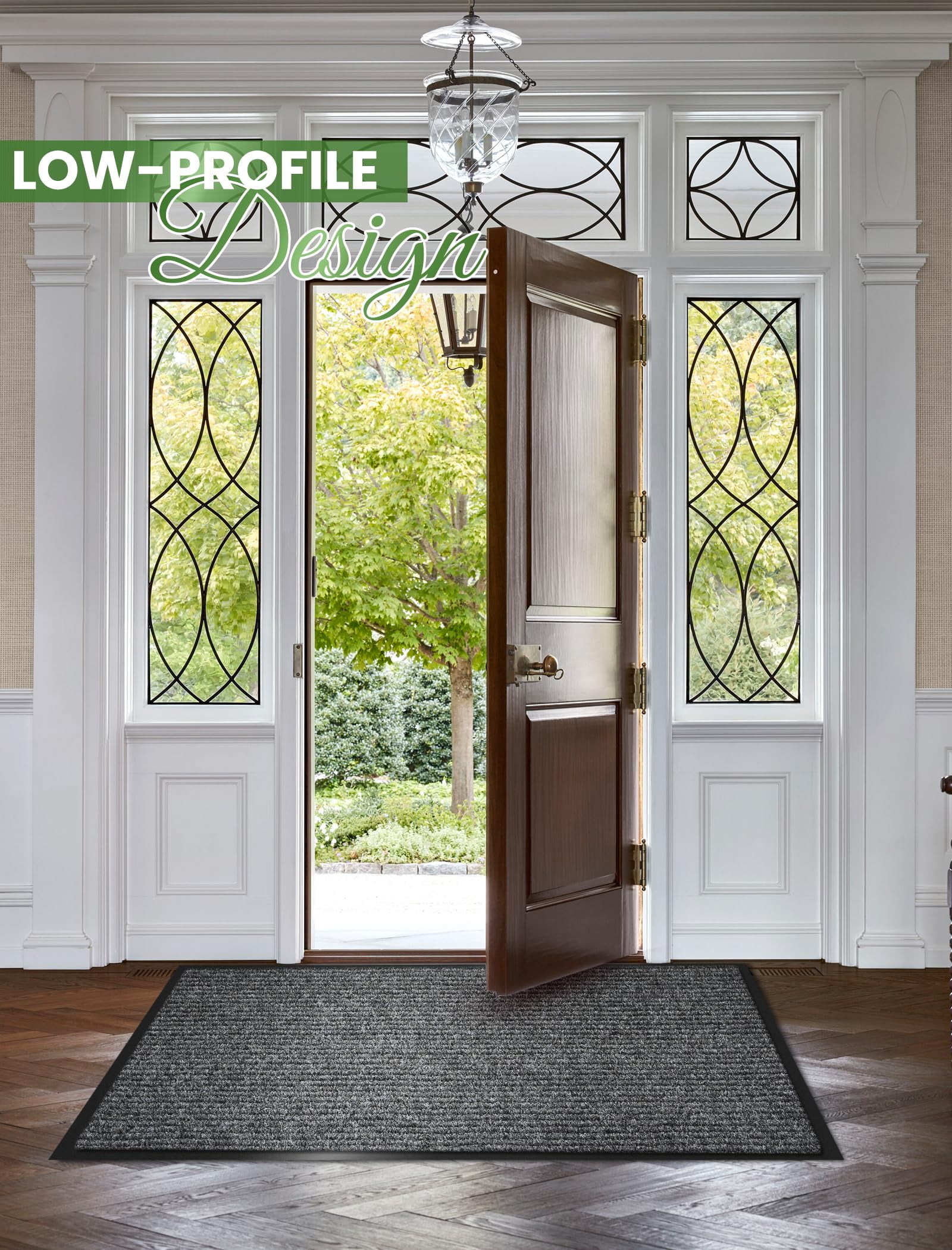 Door Mat Heavy Duty Outdoor Indoor Doormat Low Profile Front Door Mat Large 35x60 inch Gray Entrance Welcome Mats