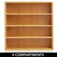 thumbnail image 4 of mDesign Wide Bamboo Wood Compact Food Storage Organizer Bin - 4 Divided Sections - Holder for Seasoning Packets, Pouches, Soups, Spices, Snacks - Natural, 4 of 8