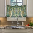 thumbnail image 2 of Yayeee Kitchen Curtains Tier Pair Light Filtering 27"x24" Rod Pocket Short Cafe Window Panel, Garden Scene, 2 of 6