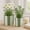 Green, variant on Ceramic Scalloped Striped Flower Pots for Home Decor - Decorative Planters for Indoor and Outdoor Plants - Plant Pots for Living Room and Garden Decor - Set of 2, 7", 6", Pink & White