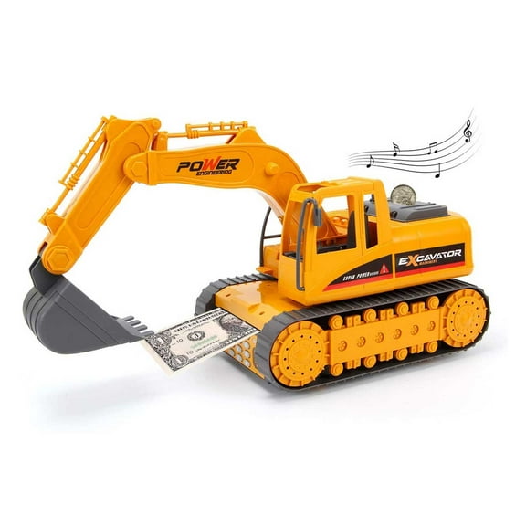 LNGOOR Coin Bank Piggy Bank Excavator with Password or Fingerprint Lock, Large Electronic Paper Money Scroll Saving Piggy Banks