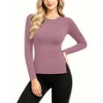 thumbnail image 4 of fatyb Women's Long Sleeve Thermal Shirts Fleece Lined Base Layer Tops Fall Winter Thick Warm Undershirts, 4 of 5