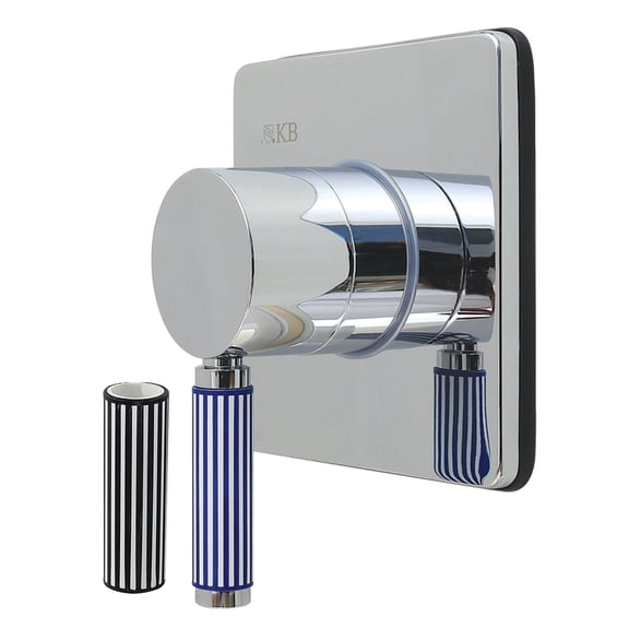 Kingston Brass KS3041KPS Verona Single-Handle Three-Way Diverter Valve with Square Trim Kit in Polished Chrome