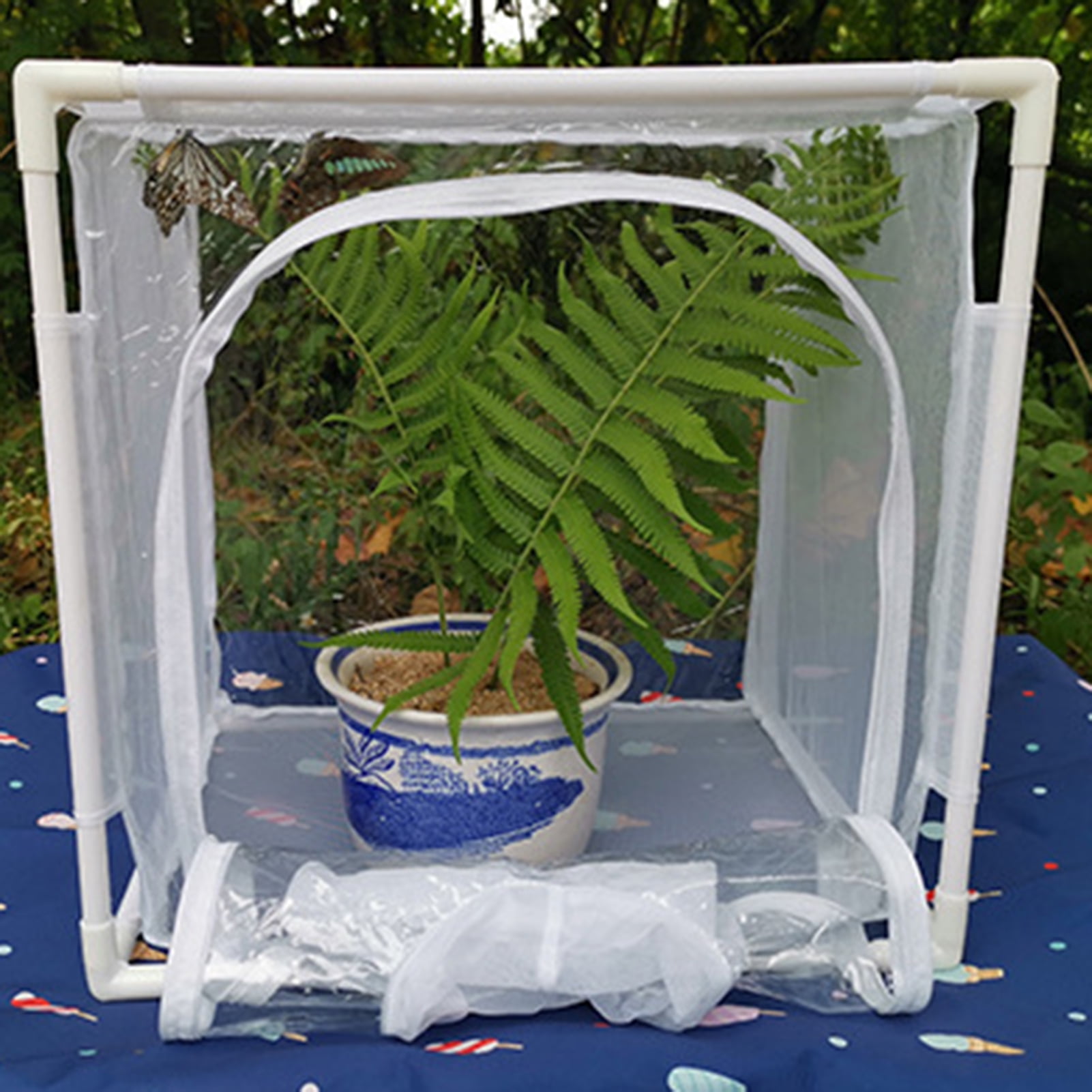 AYYUFE Mesh Cage Wear Resistant Collapsible PVC Plant Small Animal Observation Net Cage for Outdoor