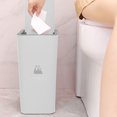 thumbnail image 5 of Kezqiaxn Kitchen Organizer and Storage Bathroom Trash Can With Lid Garbage Can With Press Lid Plastic Wastebasket With Popup Lid for Toilet Office Bedroom Living Room White, 5 of 5