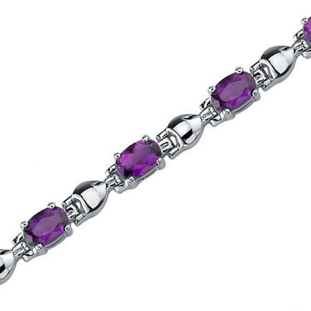Oravo Exquisite Classic Oval Shaped Gemstone Bracelet in Sterling Silver