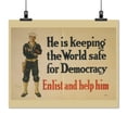 thumbnail image 2 of Print: He Is Keeping The World Safe For Democracy Enlist And Help Him /, 2 of 4