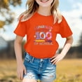 thumbnail image 2 of lnmuld Girls Cute Summer Tops Graphic Print Short Sleeve Tee Shirt Casual Crewneck Top for School Season Comfortable Daily Wear Color:Orange,Size:1-2 Years, 2 of 4