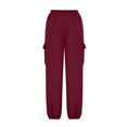 thumbnail image 4 of HXWCHs Women's Lined Cargo Sweatpants Loose Fit Athletic Joggers WITH Multiple Pockets for Casual Fall Outfits XXL Red, 4 of 6