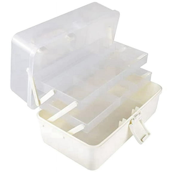 Craft Storage Box Organizer 3-Tier Fishing Tackle Sewing Nail Art with Handle Tool