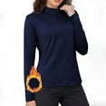 thumbnail image 2 of Ediodpoh Women's Turtleneck Long Sleeve Sleeveless Tops Basic Slim T Shirts Womens Tshirts Navy M, 2 of 5