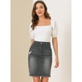 thumbnail image 2 of DARING DIVA Women's Ripped Hem Washed Jeans Denim Skirt XS Black, 2 of 6