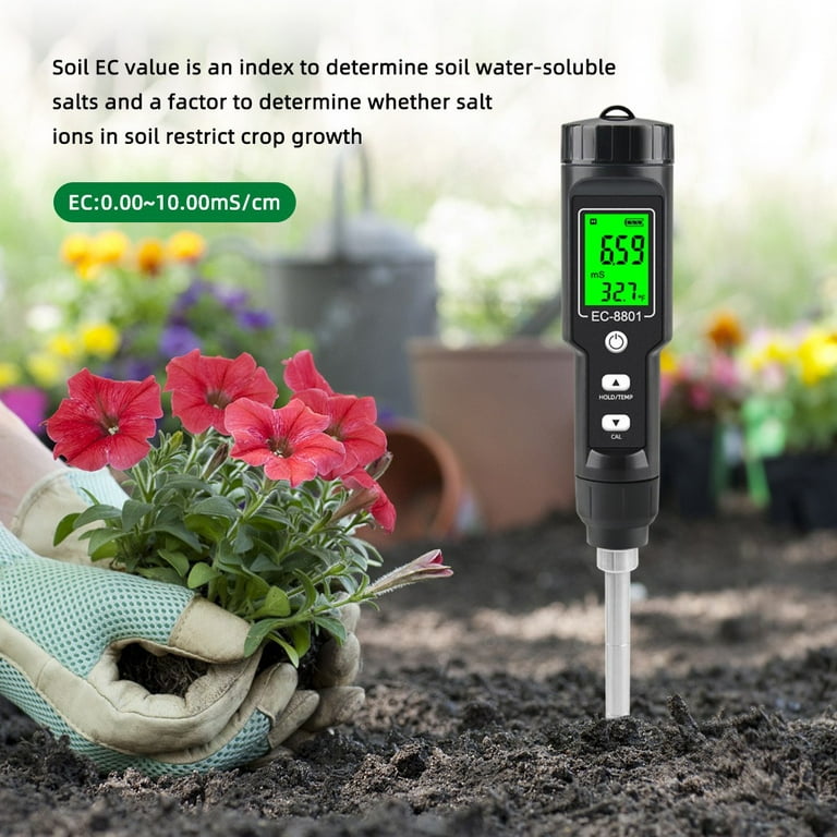 GroLine direct soil EC tester Range: 0.00 to 4.00 mS/cm