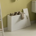 thumbnail image 2 of Wooden White Finish Storage Box with Cover, Small Storage Laundry Hamper, 2 of 6