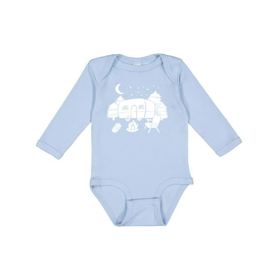 Inktastic Camper In A Star Filled Night Boys or Girls Long Sleeve Baby Bodysuit