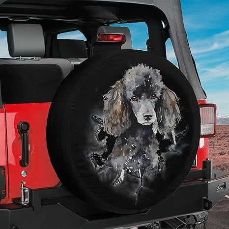 Lotusprinthandmade Poodle Dog Spare Tire Cover Without Backup Camera Hole 32 in