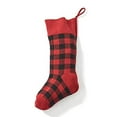 thumbnail image 3 of Plaid Holiday Decor - Red and Black Stockings, 3 of 5