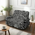 thumbnail image 7 of TSOVTHRID Gray Zebra Stripe Print Reclining Loveseat Covers with Elastic Bottom 6-Piece Loveseat Recliner Cover, Washable Stretch Sofa Furniture Protector for Pets Dogs, 7 of 7
