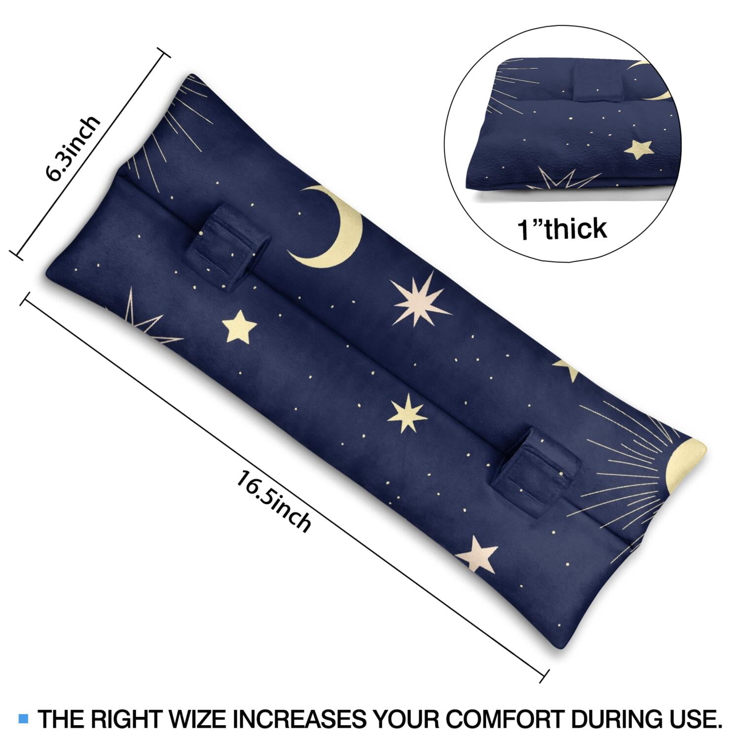 Ethereal Moon and Sun Seatbelt Pillow Pressure Relief Pad for Post-Chest Surgery Comfort