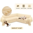 thumbnail image 3 of HDCAXKJ Washable L Shape Sofa Covers Reversible Sectional Couch Covers Corner Sofa Slipcovers Blankets Sofa Cover for Living Room Home Decor,91"x252",Khaki, 3 of 10