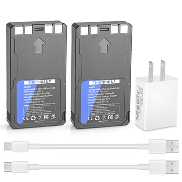 2-Pack 7000mAh  Rechargeable Batteries for Cellular Trail Camera Flex-S Flex-M Flex-Plus Flex-G36,  Lithium Battery Packs with Type-c Cord and US-Plug